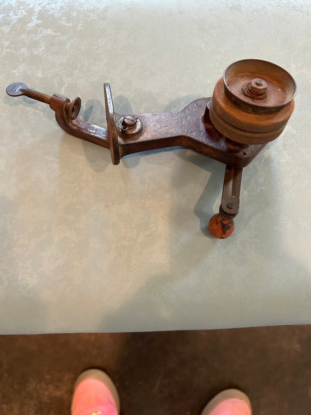 Antique Milwaukee Foundry Hand Crank Bench Grinder - Vintage Cast Iron